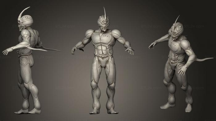 Статуэтки герои, монстры и демоны (Гайвер, STKM_0848) 3D модель для ЧПУ станка